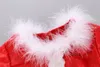 Kerstmis Kinderkleding Jurk Sets Kind Santa Claus Bont Kraag Tops Gaas Tutu Rokken 1 stks / set Xmas Rok Baby