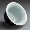 Blue Gaiwan traditional porcelain tea tureen teacups white Jingdezhen chinese tea set lid cups saucer teaware cover bowl333D