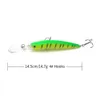 Hengjia 6pcs / parti 14.5cm 14.7g Ny Minnow Fiske Lure Saltvatten Fiske Bass Deep Diver Floating Artificial Fiske Wobbler Tackle