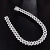 White Gold Plated Bling Mens Cuban Link Chain Choker Long Necklace New personalized CZ Stone Cubic Zirconia Rapper Punk Rock Grunge Jewelry Gifts for Guys