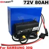 Batterie au lithium de vélo électrique la plus grande puissance 10KW 72v 80ah pour batterie d'origine Samsung 30Q LG 18650 cellule 72v E-bike + 175A BMS