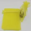 Lemon Yellow 7x9cm 9X11cm 13X18cm Organza Jewelry Gift Pouch Bags For Wedding favors,beads Accessories