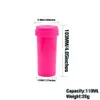 30 DRAM Push Down Turn Flaske Container Akryl Plast Förvaring Stash Jar Pill Bottle Case Tobacco Box Herb Container