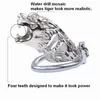 Stainless Steel Male Chastity Device for Long-Term Wear Tiger Head Modeling Penis Lock Restraint Cock Cage Sex Toys for Men