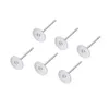 Autres 500 pièces 4 5 6 8mm en acier inoxydable blanc post boucle d'oreille goujons broches de base cabochon camée paramètres plateau rond plat pour bijoux à bricoler soi-même 14806158