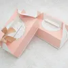 Polka Dot Candy Paper Box with Handle Mousse Cake Packing Box Wedding Birthday Party Cookies Gift Packaging