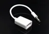 3.5mm Male Aux Audio Plug Jack till USB 2.0 Kvinna Converter Cord Cable Car MP3 Musik för Samsung S6 Mobiltelefon