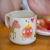 5Pcs/Sets Baby Bamboo Fiber Plate Children Tableware Dish Bowl Fork Spoon Cup Feeding Dinnerware Set Cute Safety For Kids