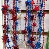 80cm étoile perle collier en plastique jour de l'indépendance étoile perles collier drapeau américain couleur décoration 4 juillet carnaval fête faveur