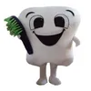 2019 vente d'usine dent chaude avec brosse mascotte Costume dents fête d'anniversaire Halloween fantaisie