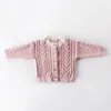 Chłopiec Dziewczyna Ubrania Sweter Cardigan Dobry Projektant Zimowy Dzianiny Jednolity Kolor Z Długim Rękawem Sweter Płaszcz Ciepłe Dzieci Top Fall Swetry