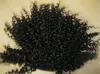 Diva 4C Afro Kinky Cully Ponytail Remy髪の片用女性ジェット黒硬化巻き巻き毛ピンテール巾着100％人間の髪120g