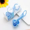 4PC / Set Creative Heart Shaped Measuring Spoon Plast Mått Skedar För Bröllopsfest Gift Baby Shower Favoriter