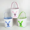 15Styles Pasen Mand Paashaas Bagnon Bags Egg Candy Miletets Emmer Canvas Sequin Handtassen Gedrukt Tote Pasen Rabbit Tassen GGA3189-3