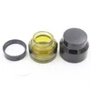 15g 30g 50g Glass Cosmetic Empty Jar Pot Green Amber Makeup Face Cream Container Bottle with Plastic Lid and Inner