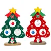 Christmas Tree Ornament Mini Painted Wooden Card New Year Gifts For New Year Door Wall Hanging Xmas Decoration