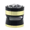 DHL Tobacco Herb Lighting Grinder 4 peças 50mm 55mm 63mm Conjunto para fumar Liga de alumínio Pólen Press Catcher Metal Grinders4321940