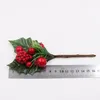 Konstgjord blomma röd pärla stamen bär gren för bröllop juldekoration diy valentins dag presentförpackning hantverk flowe gb748