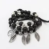 Design de luxe mode hommes femmes à la main arc-en-ciel perles brins Bracelet en pierre naturelle Antique arbre de vie bracelets porte-bonheur