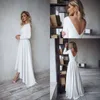 Übersichtliches Design Bohemian Wedding Dress mit langen Ärmeln High Low Brautkleider Backless elegante Vestido De Noiva Lorie Brautkleider für Frauen