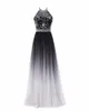 2022 Najnowszy Sexy Gradient Gradient Dresses z długim Szyfonem Plus Size Ombre Prom Party Dress Formal Party Suknia
