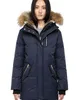 Langer Daunenparka-Mantel für Damen mit Kapuze aus echtem Fell, Waschbärpelzkragen, Damenmantel, Daunenjacke für Damen, kalt, warm, DHL-freies Verschiffen