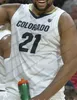 College Basketball Wears 2020 Colorado Buffaloes # 5 D'Shawn Schwartz 25 McKinley Wright IV 21 Evan Battey 23 Lucas Siewert Daylen Kountz Maillot rétro en or blanc 4XL