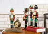 30cm Nutcracker Lalki Żołnierze Drewniane Figurka Boże Narodzenie Dekoracji Dekoracji Okno Showcase Home Decor Ozdoby świąteczne prezent SN3797