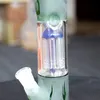 Superstorlek Glas Bong Vattenrör Triple Matrix Perc Tjock Recycler Bubbler Oljeplattformar 14 "Inch Dab Rig Lip Base Wrapped Beaker Hookahs