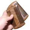 Naturliga Sandalwood Pocket Beard Hair Combs för män - Handgjord naturlig träkamm med tät och glesa tand