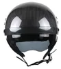 Voss 888cf Fibra de carbono genuína DOT MEIO capacete com lente solar solta e liberação rápida de metal - S - Gloss Carbon