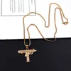New Uzi Gold Chain Hip Hop Long Pendant Necklace Men Women Fashion Brand Gun Shape Pistol Pendant Maxi Necklace HIPHOP Jewelry3550011