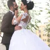 Abiti da sposa a maniche lunghe con collo trasparente Appliques in pizzo Abiti da sposa Abiti da sposa taglie forti su misura