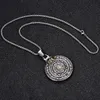 Retro Amulet Ketting voor Mannen Titanium Rvs Boeddhisme Jiang Mochu 12 Zodiac Ronde Hangers Ketting Mannen Punk Sieraden