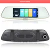 7 tums bil DVR-backspegel 2ch Dashcam Recorder Stor pekskärm Full HD 1080p Fram 170 ° bak 120 ° CLEAR Night Vision