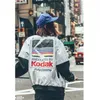 Chaqueta bomber estilo Hip Hop japonés Harajuku piloto calle impresión kodak chaquetas hombres mujeres abrigo marca ropa prendas de vestir exteriores