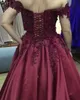 Royal Blue Prom Dresses Ball Gown Off the shoulder Lace 3D Flowers Beaded Corset Back Satin Evening Formal Dress Gowns290h