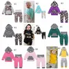 Ins-baby outfits blomma spädbarn flicka hooded kappor byxor 2st sätter långärmad nyfödda kläder set söta barn kostymer baby kläder dw4425