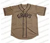 20 Josh Gibson Jersey Homestead Grays Negro League Button Down Gris Nouveaux maillots de baseball