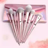 Makeup Brushes Set Powder Foundation Eye Shadow Eyebrow Eyelash Lip Make Up Brush Kits Cosmetic Brushes With Makeup Bag 10Pcs /set RRA858