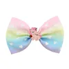 Bow Girl Hair Bows 6 Styles 4.5inch Mermaid Unicorn Rainbow Gradient Girl Clippers Girls Hair Clips Hair Accessories L_OA6876