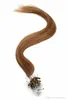 Toppkvalitet Micro Ring Hårförlängning Indisk Remy 100% Human Hair 0.8g / s 200s / Lot Brown Färg