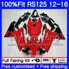 Aprilia RS-125 RS125RR RS4 2012 2013 2014 2015 2016 315HM.30 RSV125 RS 125 RS125 12 13 14 15 16 16 16 페어링 키트 탑 광택 레드