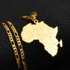 الهيب هوب نمط أفريقيا قلادة القلائد الذهب اللون مجوهرات للنساء الرجال الخرائط الأفريقية هدايا مجوهرات # 043821