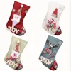 2019 Julgran Ornaments Santa Socks Holiday Decoration Presentpåse Animal Carton Red Comics för pojke