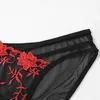 Sexy Unterwäsche für Damen, Tanga, G-String, Schleife, Spitze, Blumenmuster, durchsichtig, niedrige Taille, Dessous, erotische Bandagen, Slips, Unterwäsche