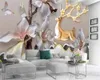 3D kwiat tapety 3d ulga różowe kwiaty sika jelenie piękne dekoracje wnętrza kwiaty jedwabne mural
