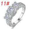 Luxe kubieke zirkonia edelsteen ringen drie CZ steen goud verzilverd bruiloft diamant ring voor dames dames verlovings sieraden