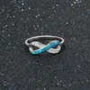 Chine véritable bague en argent sterling 925 amour sans fin infini femmes cadeau de haute qualité opale de feu bleu conception infinie fiançailles rin9737863