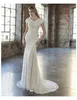 2019 paillettes pizzi sirena modesta abiti da sposa con maniche a cappuccio bottoni con scollo a V sulla schiena in rilievo appliques di pizzo donne moderno lds abiti da sposa